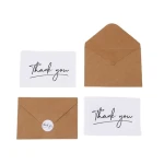 Customized Offset Printing Art Business Card Thank You Greeting Card Postcards Envelope with Logo Custom