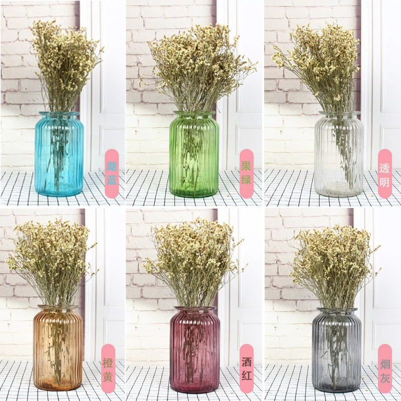 Cylinder Flower Vase Clear Glass Cylinder Vase Ornaments Transparent Glass Flower Vase