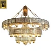 Decoration Fancy Large 3 layers Gold Arabic Moroccan Islamic Pendant lamp Big Luxury Crystal Antique Mosque chandelier light