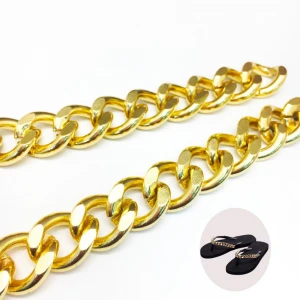 decorative Gold metal aluminum chains for clothes garments shoes