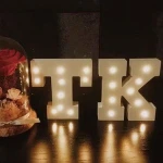 Decorative Light Up Wooden Alphabet Letter, DIY LED Letter Lights Sign Party Wedding Holiday Marquee Decor