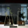 Decorative Square Modern Creative Designs Shelf Metal Wire Easel Funeral Flower Pot Plant Stands With Stone Base