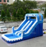 Dolphin inflatable slide,giant inflatable water slide with pool