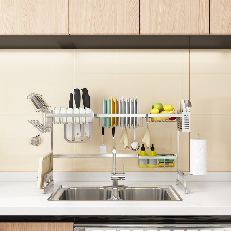 Buy Double Dish Rack Dryer Rack Kitchen Storage Supplies from Shenzhen ...