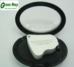 Double lens 30X 60X LED Lighted Illuminated loupe digital magnifier