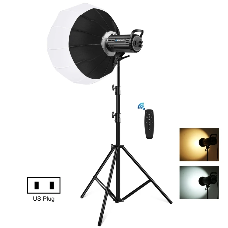 Dropshipping PULUZ 150W 3200K-5600K Studio Video Light with 2.8m Light Holder and 65cm Foldable Lantern Softbox Photography Kit