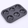 Durable and easy clean non-stick coating baking cake mould 6 cups floral cups, High heat transfer efficiency cake tools