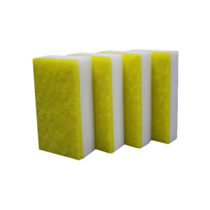 Durable new arrival melamine foam manufacturer compound magic sponge with scouring pad
