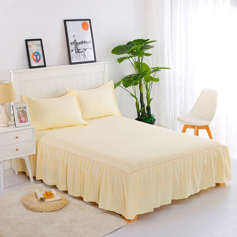 Durable solid Design bed sheets with frills Fitted Bedspreads made in China