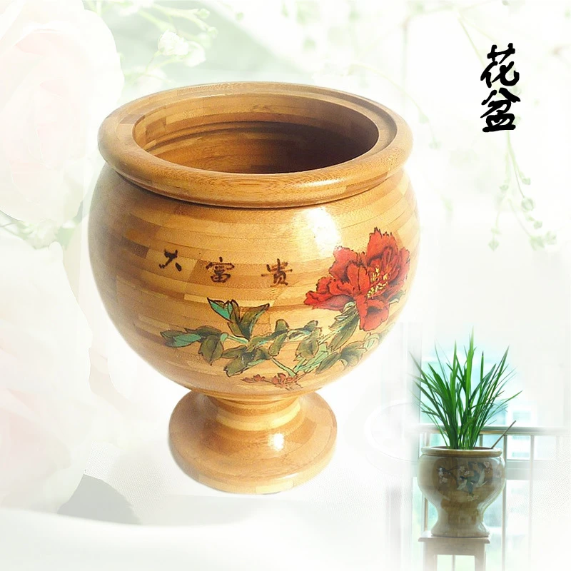 Eco Bamboo Material Egg or Round Shaped Vase in 4 Unique Styles
