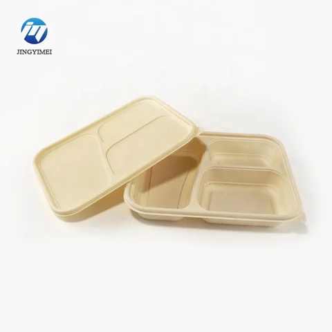 Buy Eco-friendly Biodegradable 3 Compartment Plastic Lunch Box ...