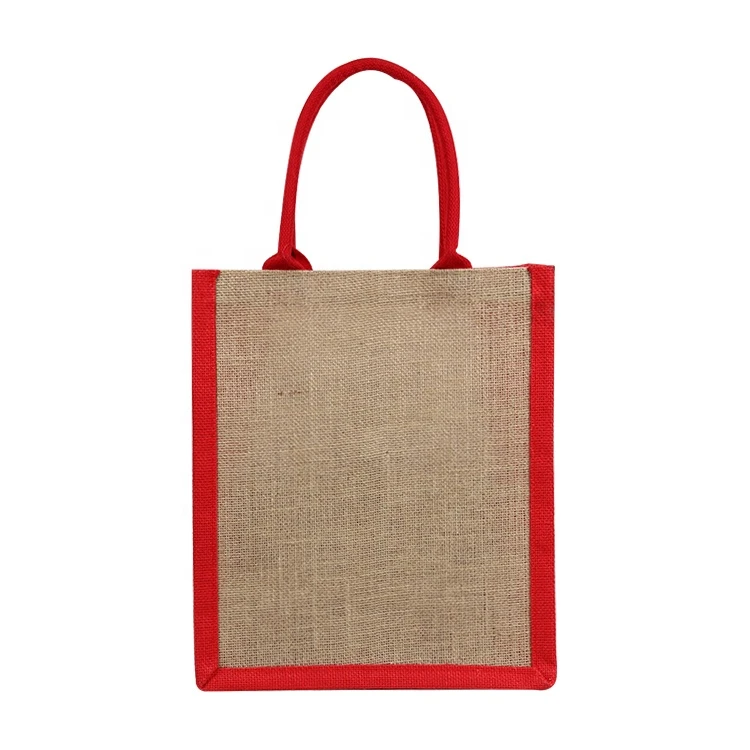 Eco Friendly Jute Burlap Reusable Linen Beach Bag Shopping Tote Bags With Custom Logo