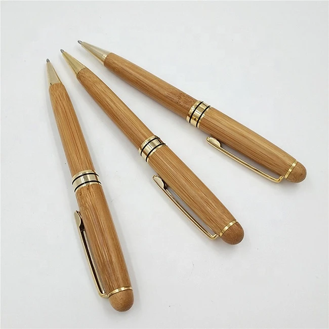 ECO friendly natural Chinese custom logo promotional bamboo wood ball point pen