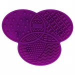 Eco-friendly Wholesales Fashion Design Three-leaf Silicone Makeup Brush Cleaning Cleaner Mat