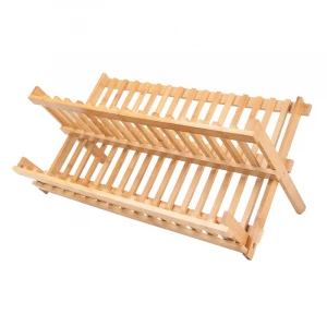 Eisho Bamboo Dish Rack Folding Dish Rack Collapsible Dish Drying Rack
