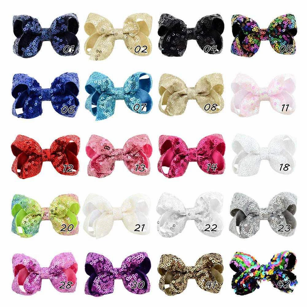 Emborideried Sequin JoJo Alligator Clips For Kids Bows Girls Bling Hair Accessories Hairpins Barrettes