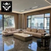 European Italian Style High Quality Luxury Living Room Leather Sofa Set Furniture Loveseat Soft Sofa