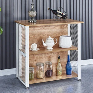 European style home furniture elegant luxury Black wooden bar table metal wood for kitchen living room