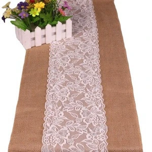 European Style Linen Lace Table Runner Chair Yarn Christmas Party Craft Wedding Decoration
