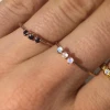 Exquisite white gold plated thin eternity silver moonstone ring lyr0346