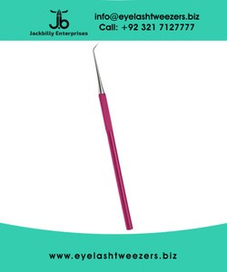Eyelash Lifting & Separating Tools With Single Grip Sharp Tip Dark Pink Color Finish