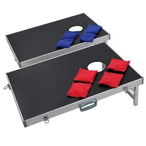 F2C Portable Aluminum/Wooden/PVC Framed Cornhole Bean Bag Toss Game Set Board With 8 Bean Bags &amp; Carrying Case for outdoor sport