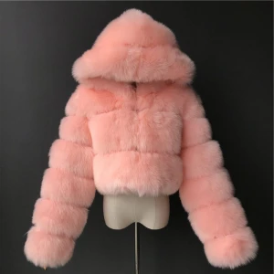 Factory 2021 New Lady Artificial Fur Jacket Coat Outwear High Street Hooded Cheap Fake Fox Fur Coat Winter Women Faux Fur Coat
