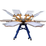 Factory direct 6 color t-shirt screen printing machine clothing printing machine multi-color cloth silk screen printing manual