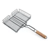 Factory Directly Amazon Hot Sale Portable BBQ Grilling Basket Removable Wooden Handle