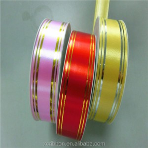 factory outlet solid pp ribbon with gold line