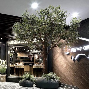 Factory Wholesale evergreen artificial plants plastic olive tree for indoor decoration for Lobby Home mall hotel Decoration