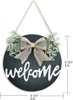 Farmhouse Rustic Wall Decor Wooden Plaque Welcome Sign for Front Door