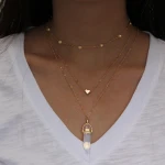 Fashion Chain Necklace Multi Layered Necklace Long Shaped Resin Pendant heart&ball Charm alloy Chain Gift Jewelry