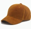 Fashion Custom Logo Corduroy Hat 3d Embroidery Baseball Cap