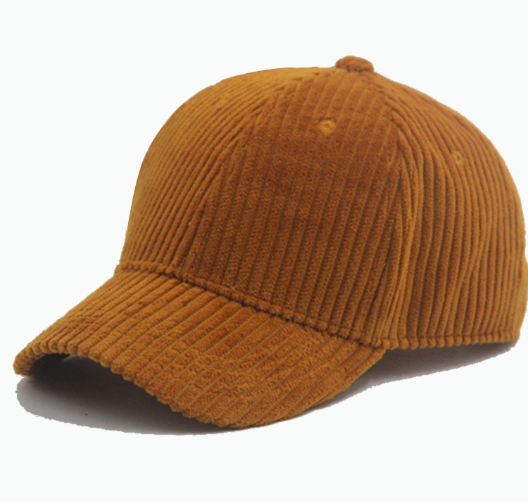 Fashion Custom Logo Corduroy Hat 3d Embroidery Baseball Cap