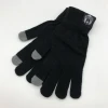 Fashion customized embroidery patch gloves winter acrylic knitted mittens with polar fleece inside promotional gift