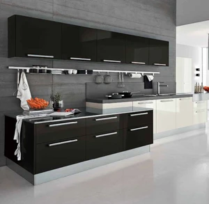 Fashion Modular Wooden kitchen cabinets with artificial Marble /OEM Morden designed kitchen cabinets