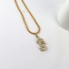 Fashion New Retro 26 Letters 14K Gold Necklace Female Simple Temperament Popular Jewelry Stainless Steel Jewelry