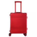 Fashionable silver suitcase TSA Lock 360 degree wheel full aluminum travel carry on luggage