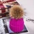 Import Fashionable winter warm real raccoon plush fur ball pom pom unisex knitted hat from China
