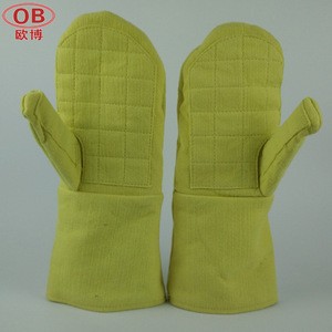 Felt of Para-aramid Combined with Carbon Fiber 500 Degree High Temperature Resistant Irreversible Mitten Safety Hand Gloves