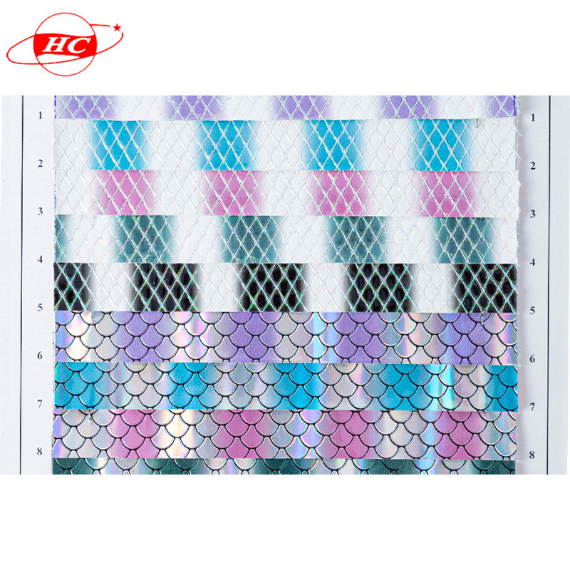 Buy Fish Scale Pattern Glitter Faux Fabric Leather Sheeet Mermaid ...