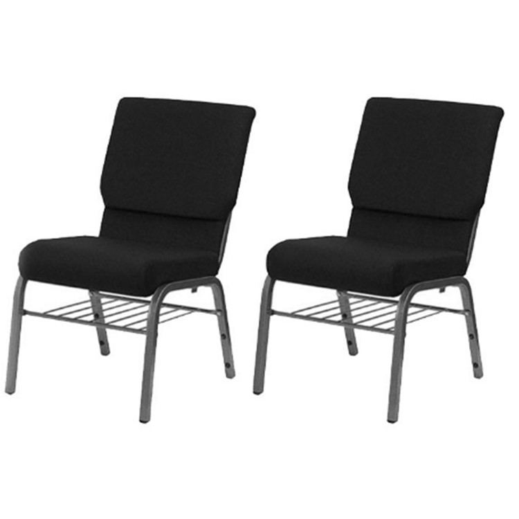Buy Flash Furniture 21-inch Extra Wide Brown Stacking Church Chair With ...
