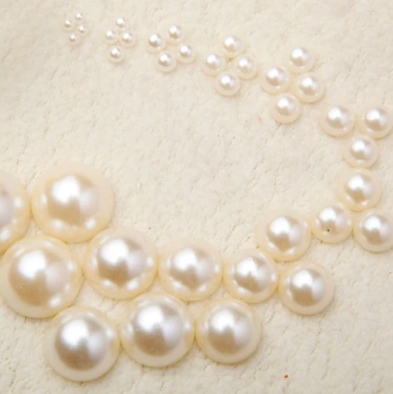 Flat back ABS plastic acrylic half round pearl wholesale Nail Pearl Mobile Beauty Pearl