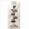 floor metal 5 tiers beverage water display with side graphic panel header