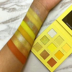 FOCALLURE Top Selling High Pigments Yellow Color Small Makeup Cosmetics Eyeshadow Palettes Wholesale