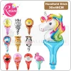 Foil Balloons Cartoon Handheld flamingo Birthday Party Decorations suppliers clapper stick animal Toys Ballon inflatable Axe toy