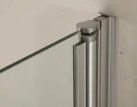 Folding design brass pivot door all glass moving inward/outward square shape shower enclosure