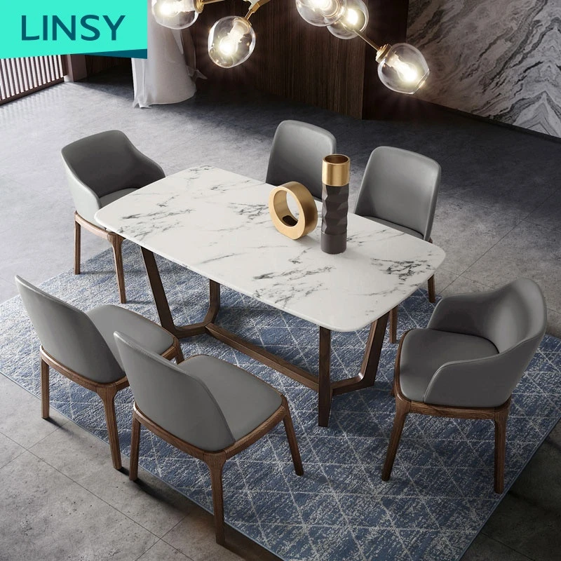 foshan furniture dining room set dinning table set marble dining table with 6 chairs