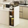 Four level kitchen storage cabinets Multi-functional narrow slot locker Detachable dust and moisture proof storage organizer